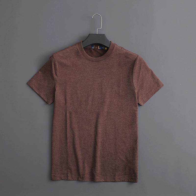 20-color men's short-sleeved T-shirt pony logo casual simple round neck cotton washed brushed soft and comfortable all-match