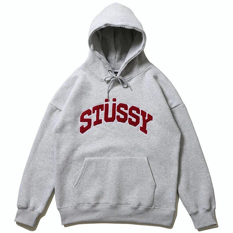 Fleece embroidered sweatshirt is loose